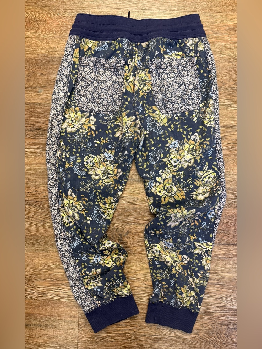 Anthropologie Kallie Floral Pull On Drawstring High Waist Ankle Jogger Size S - Picture 5 of 11